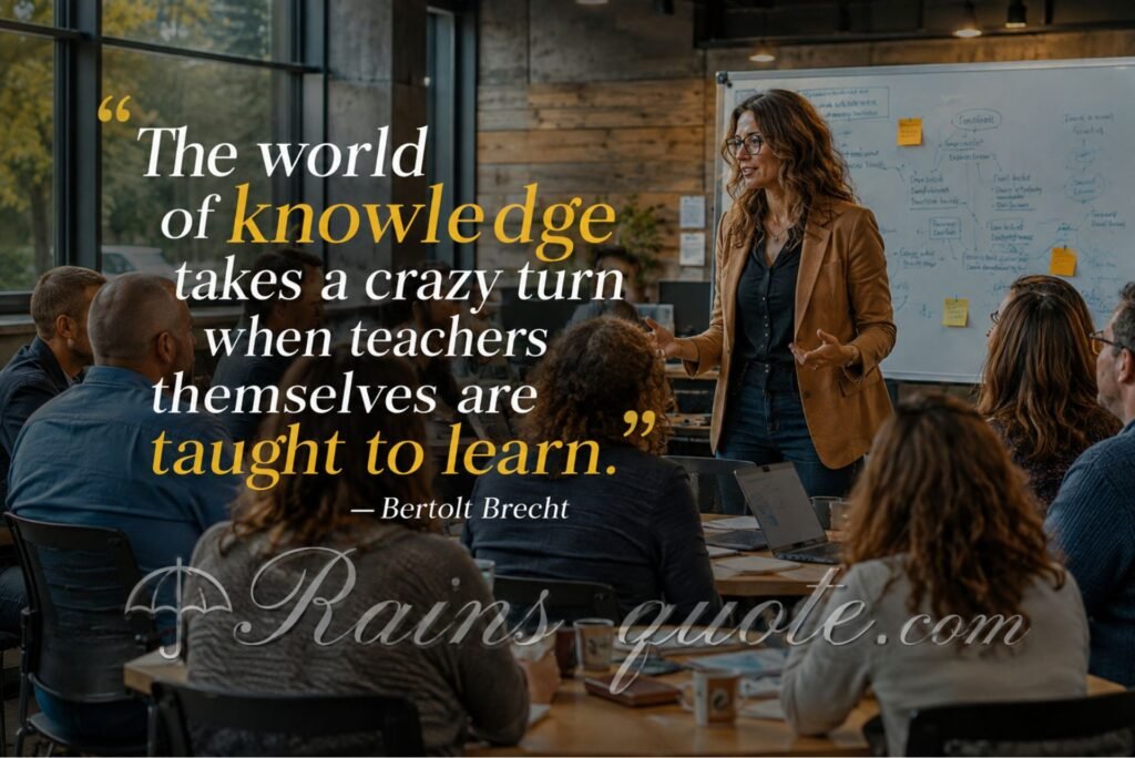 “The world of knowledge takes a crazy turn when teachers themselves are taught to learn.”