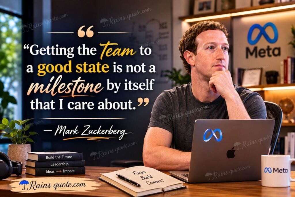 “Getting the team to a good state is not a milestone by itself that I care about.”
