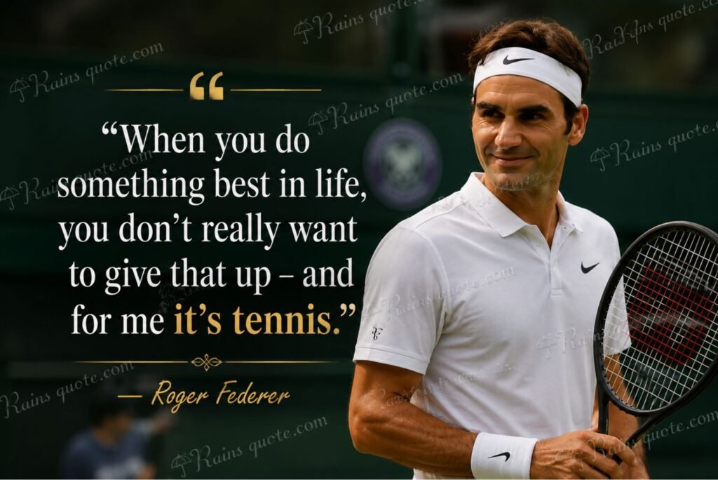 “When you do something best in life, you don't really want to give that up - and for me it's tennis.”