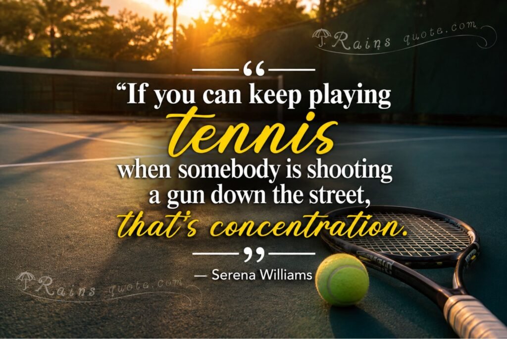 “If you can keep playing tennis when somebody is shooting a gun down the street, that's concentration.”