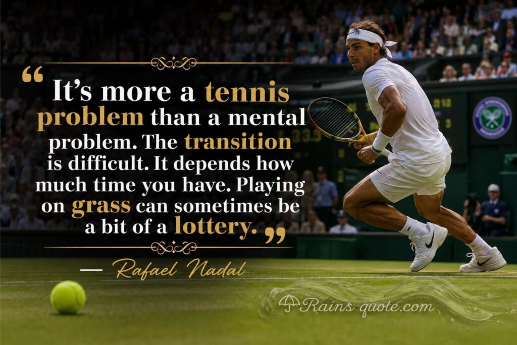 “It's more a tennis problem than a mental problem. The transition is difficult. It depends how much time you have. Playing on grass can sometimes be a bit of a lottery.”