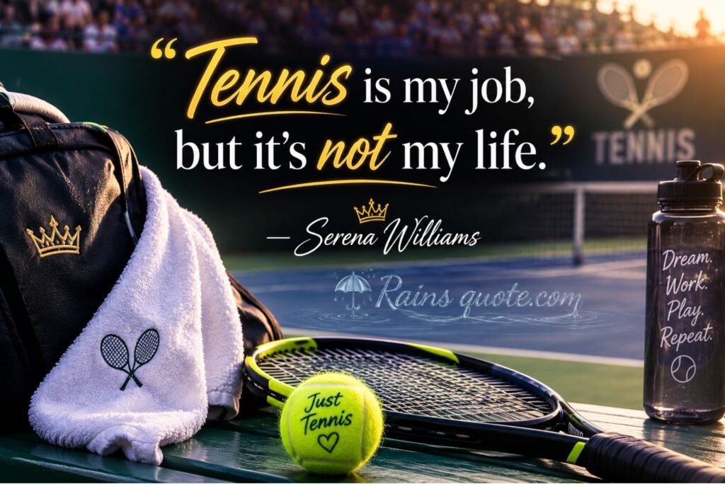 “Tennis is my job, but it's not my life.”