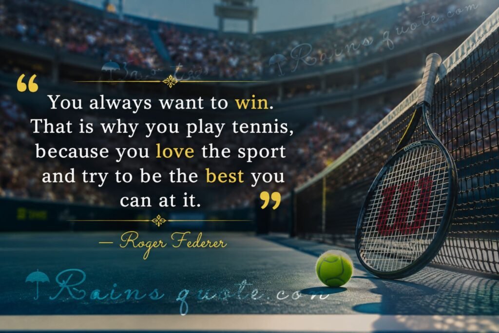 “You always want to win. That is why you play tennis, because you love the sport and try to be the best you can at it.”