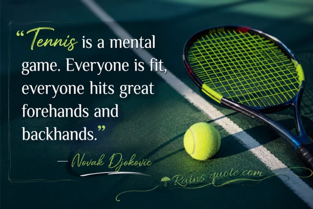 “Tennis is a mental game. Everyone is fit, everyone hits great forehands and backhands.”