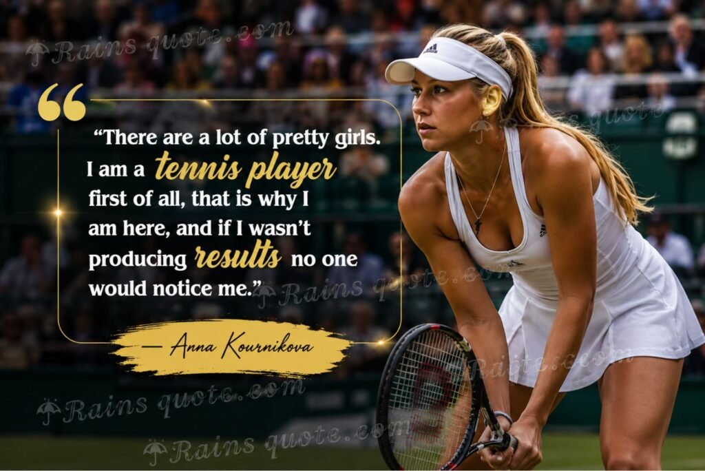 “There are a lot of pretty girls. I am a tennis player first of all, that is why I am here, and if I wasn't producing results no one would notice me.”