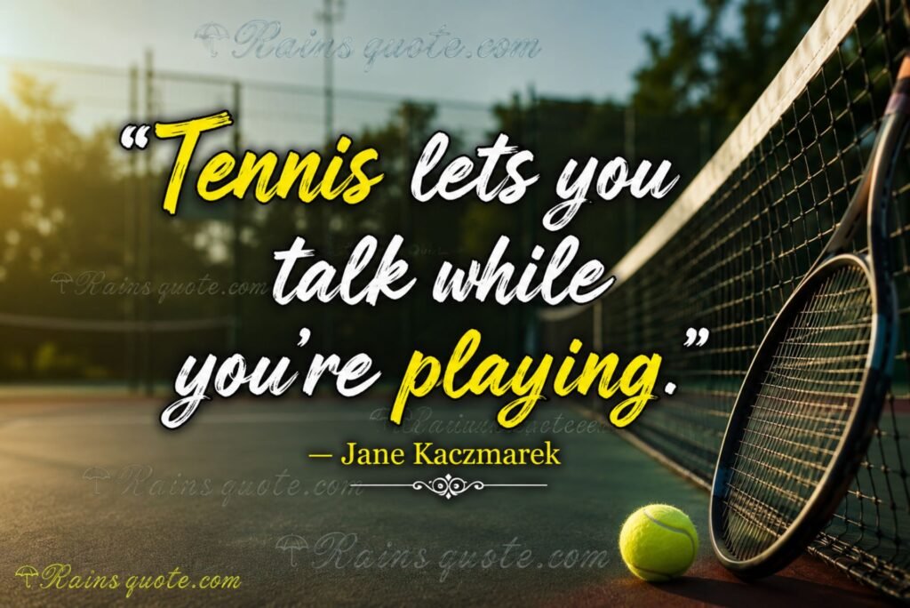 “Tennis lets you talk while you're playing.”