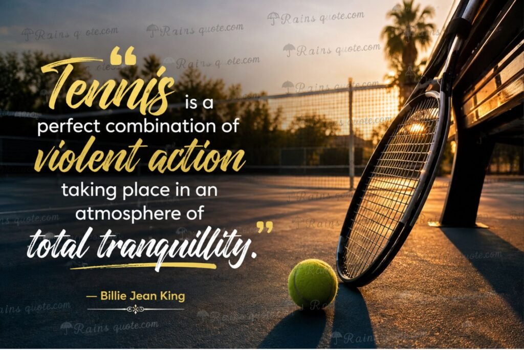“Tennis is a perfect combination of violent action taking place in an atmosphere of total tranquillity.”