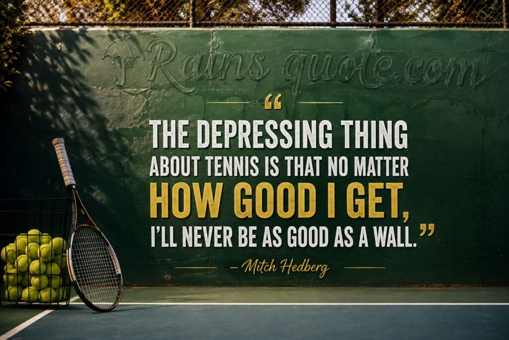 “The depressing thing about tennis is that no matter how good I get, I'll never be as good as a wall.”