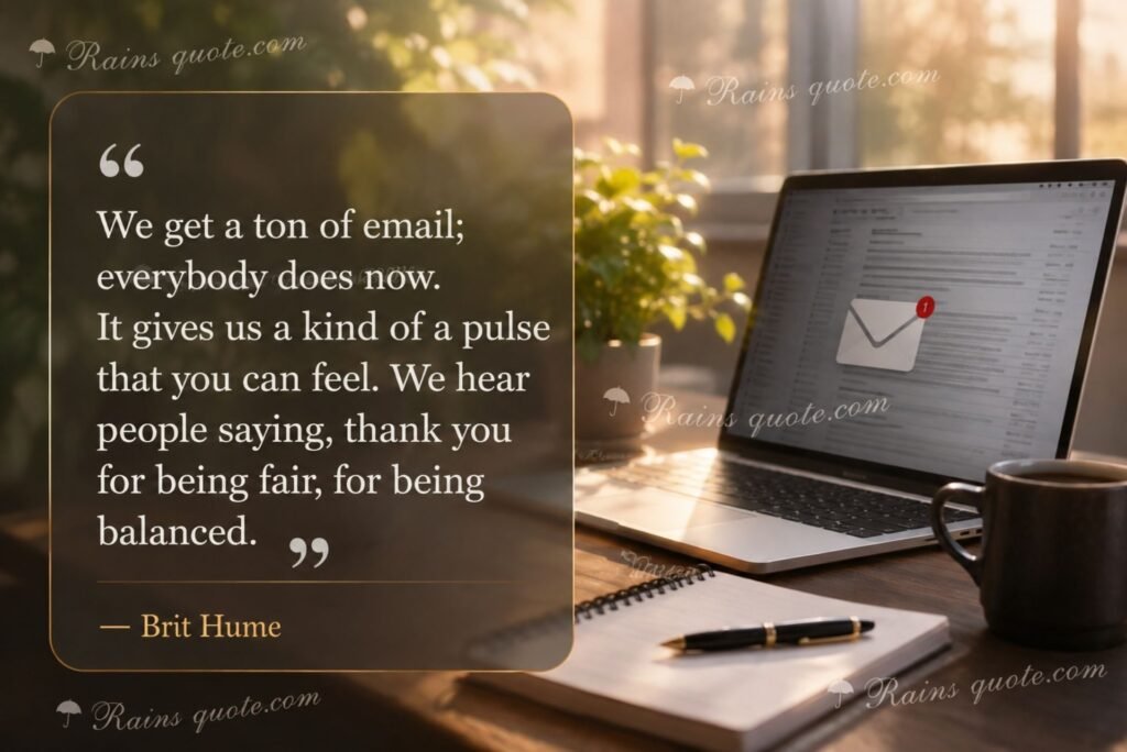 “We get a ton of email; everybody does now. It gives us a kind of a pulse that you can feel. We hear people saying, thank you for being fair, for being balanced.”