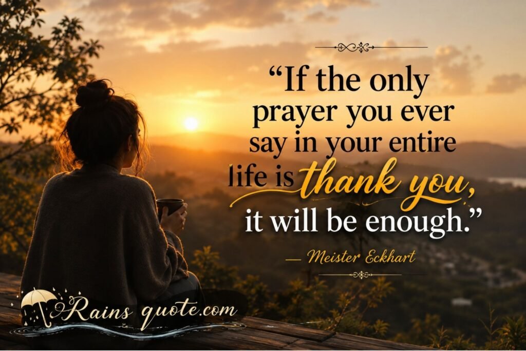 “If the only prayer you ever say in your entire life is thank you, it will be enough.”
