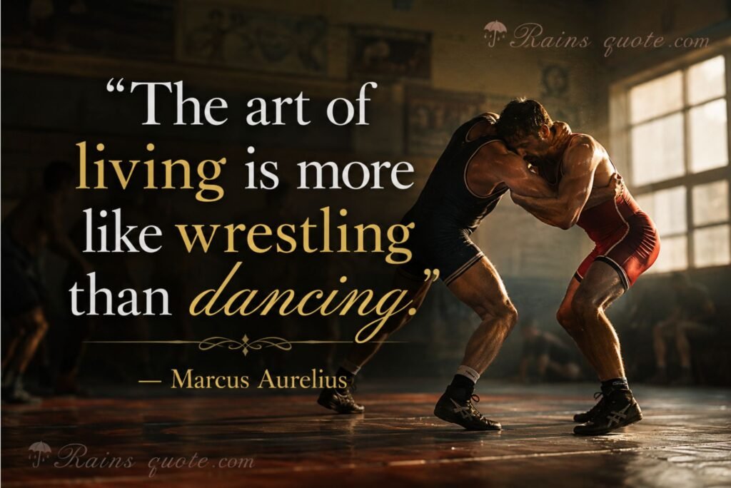 “The art of living is more like wrestling than dancing.”