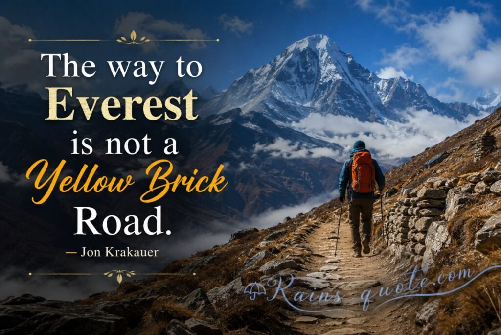 “The way to Everest is not a Yellow Brick Road.”