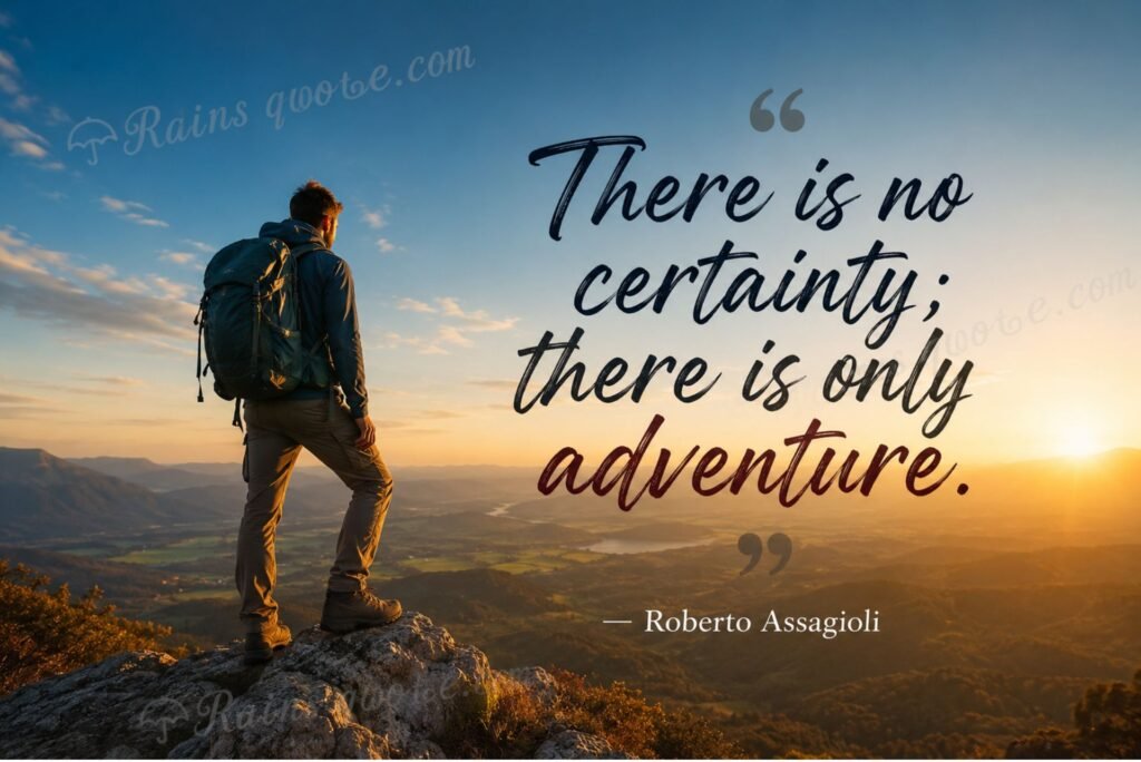 “There is no certainty; there is only adventure.”