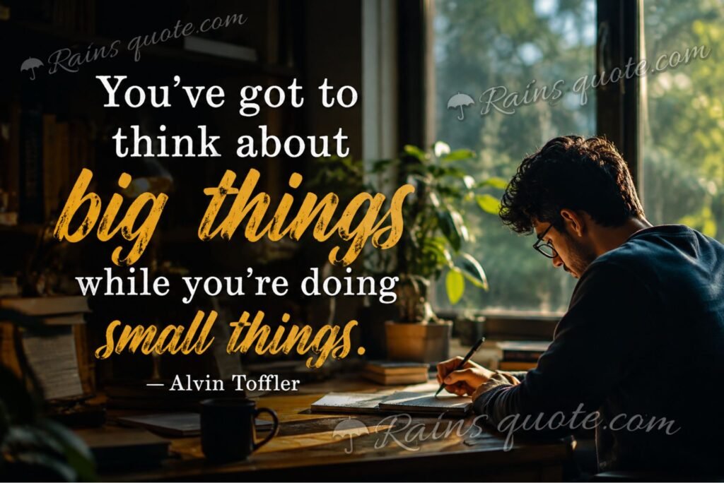 “You've got to think about big things while you're doing small things.”
