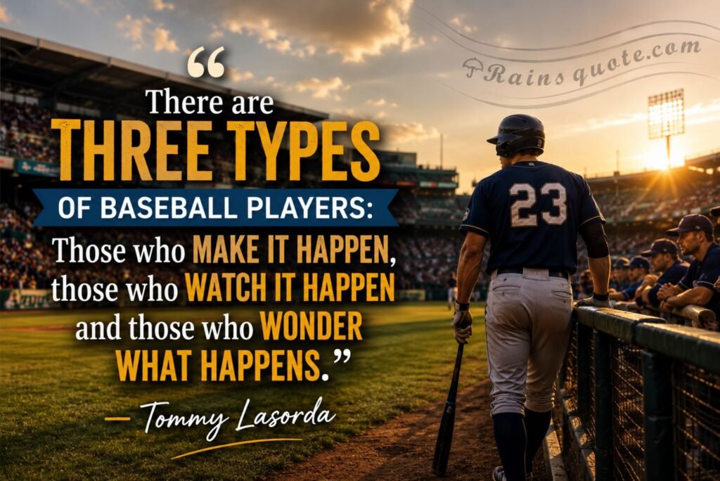“There are three types of baseball players: Those who make it happen, those who watch it happen and those who wonder what happens.” 
