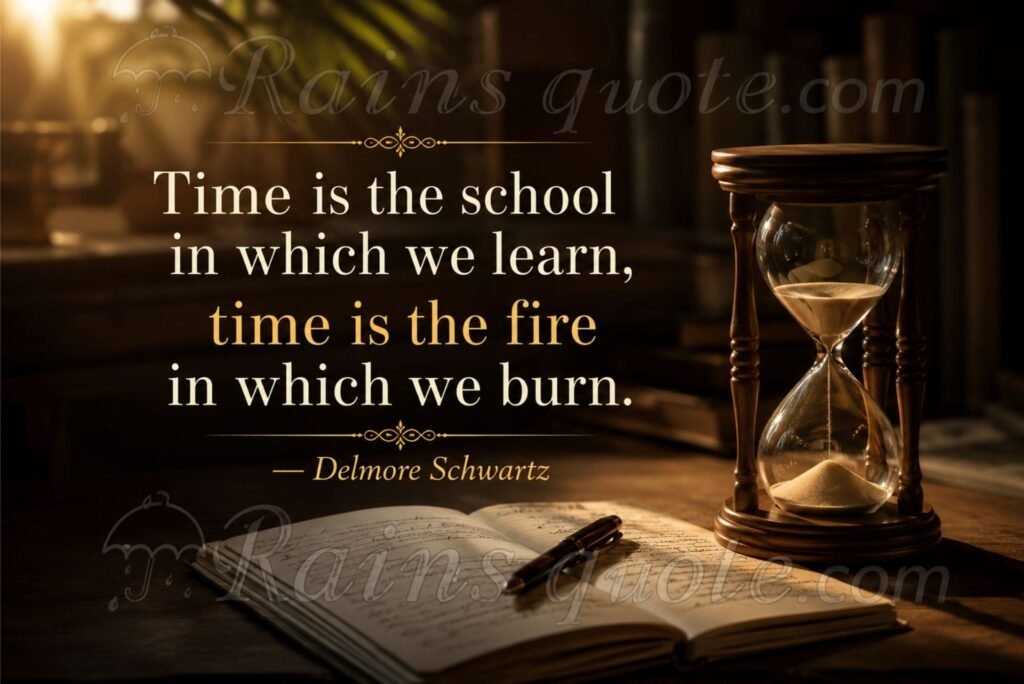 “Time is the school in which we learn, time is the fire in which we burn.”