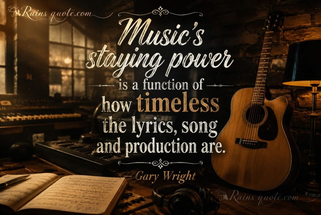 “Music's staying power is a function of how timeless the lyrics, song and production are.” 