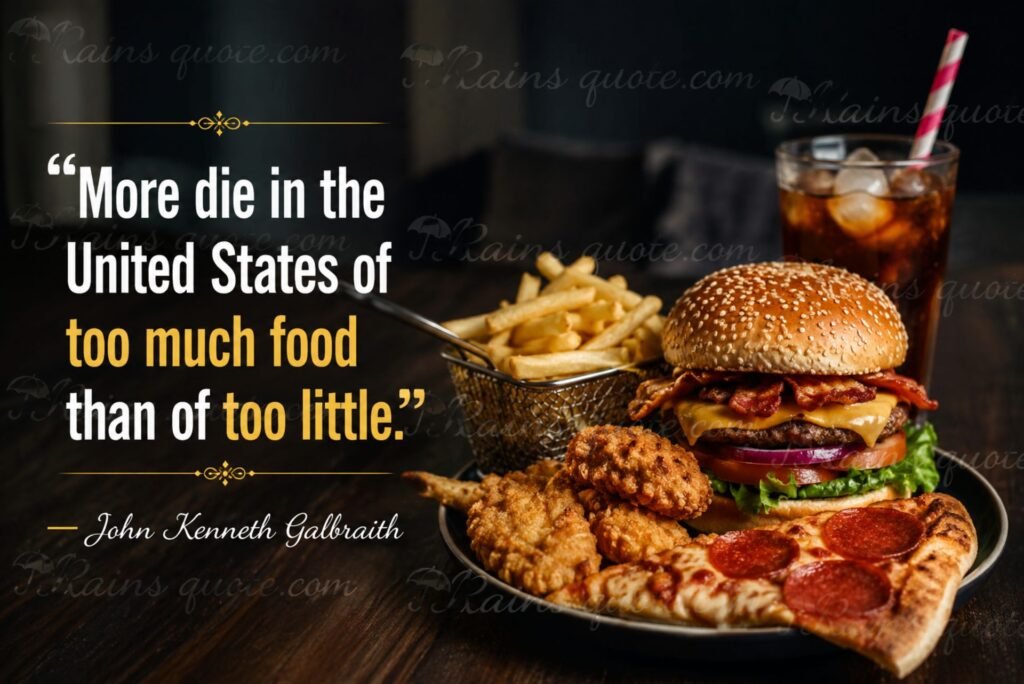 “More die in the United States of too much food than of too little.”