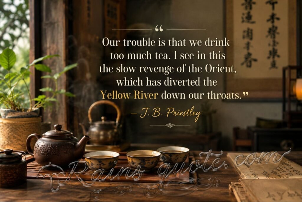 “Our trouble is that we drink too much tea. I see in this the slow revenge of the Orient, which has diverted the Yellow River down our throats.”