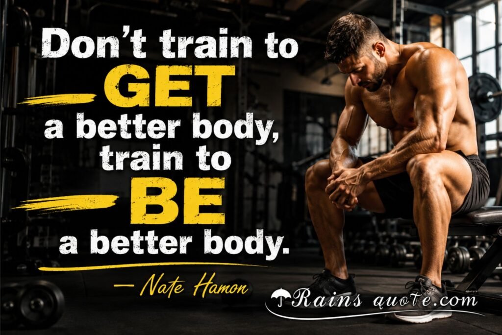 “Don't train to GET a better body, train to BE a better body.”
