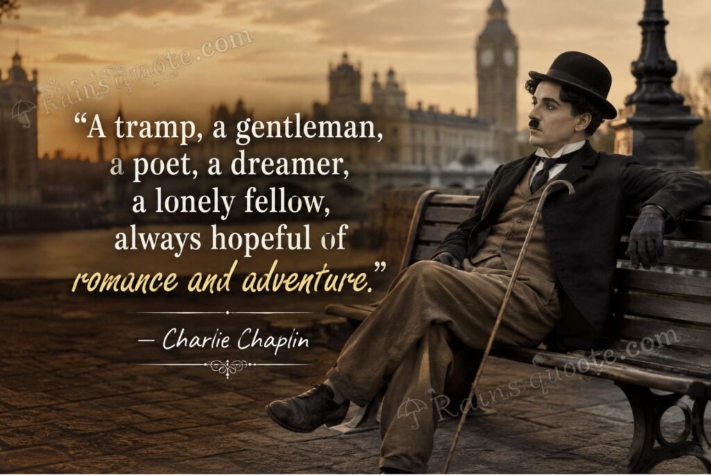 “A tramp, a gentleman, a poet, a dreamer, a lonely fellow, always hopeful of romance and adventure.”