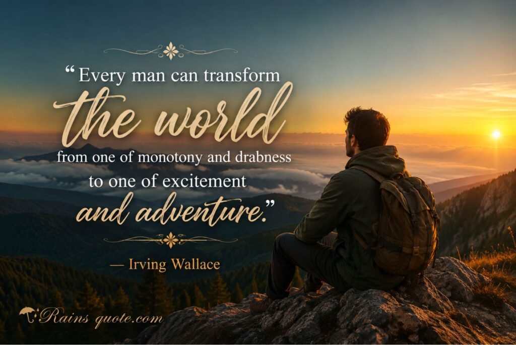 “Every man can transform the world from one of monotony and drabness to one of excitement and adventure.”