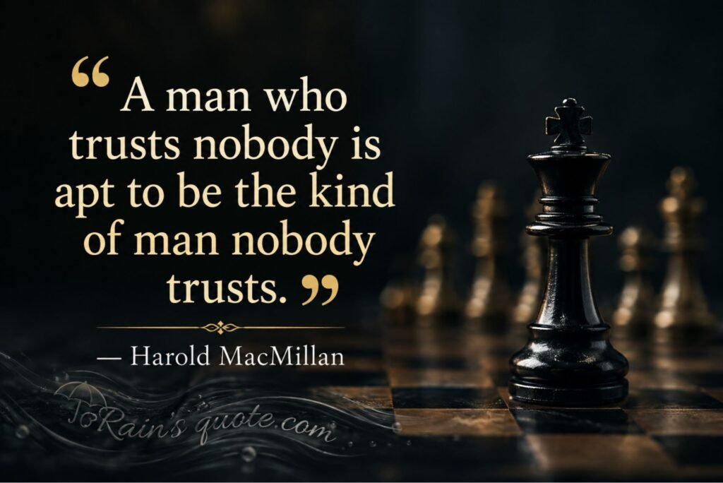 “A man who trusts nobody is apt to be the kind of man nobody trusts.” 