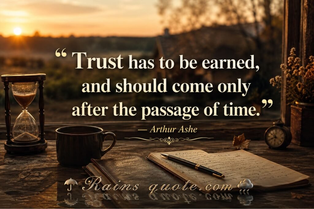 “Trust has to be earned, and should come only after the passage of time.” 