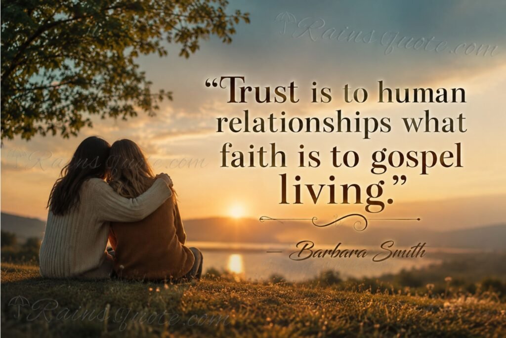 “Trust is to human relationships what faith is to gospel living.”