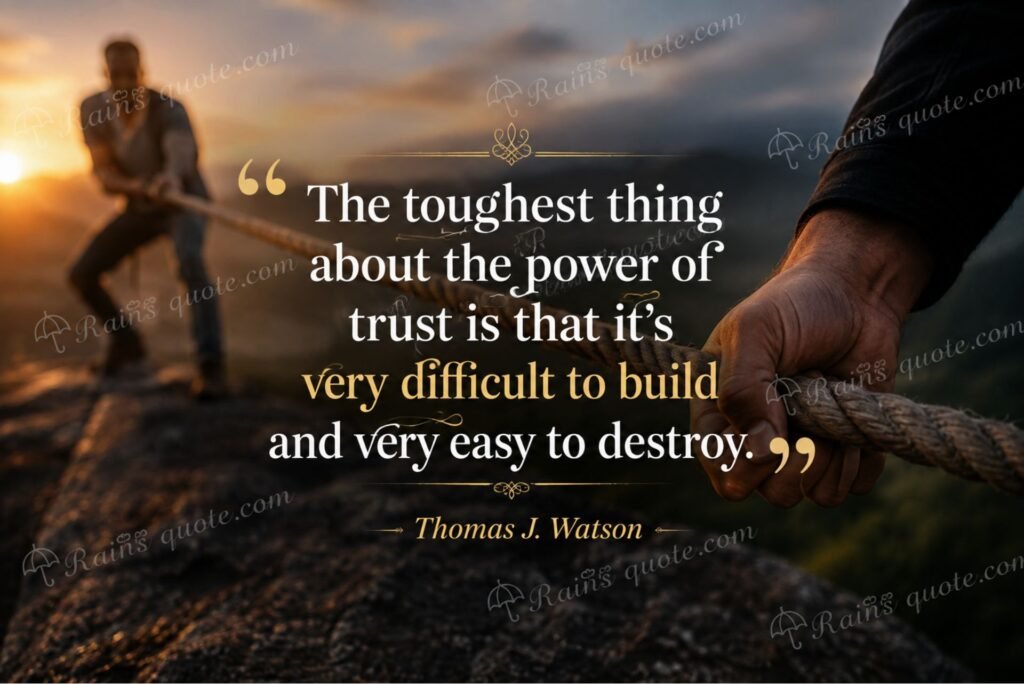  “The toughest thing about the power of trust is that it's very difficult to build and very easy to destroy.” 