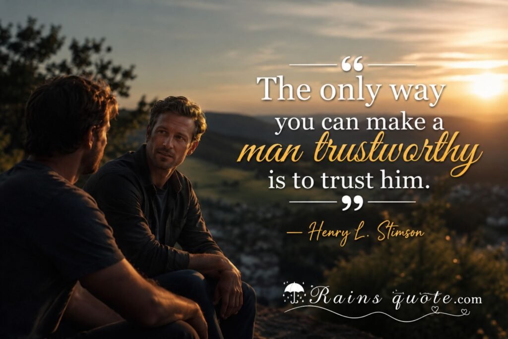 31. “The only way you can make a man trustworthy is to trust him.”