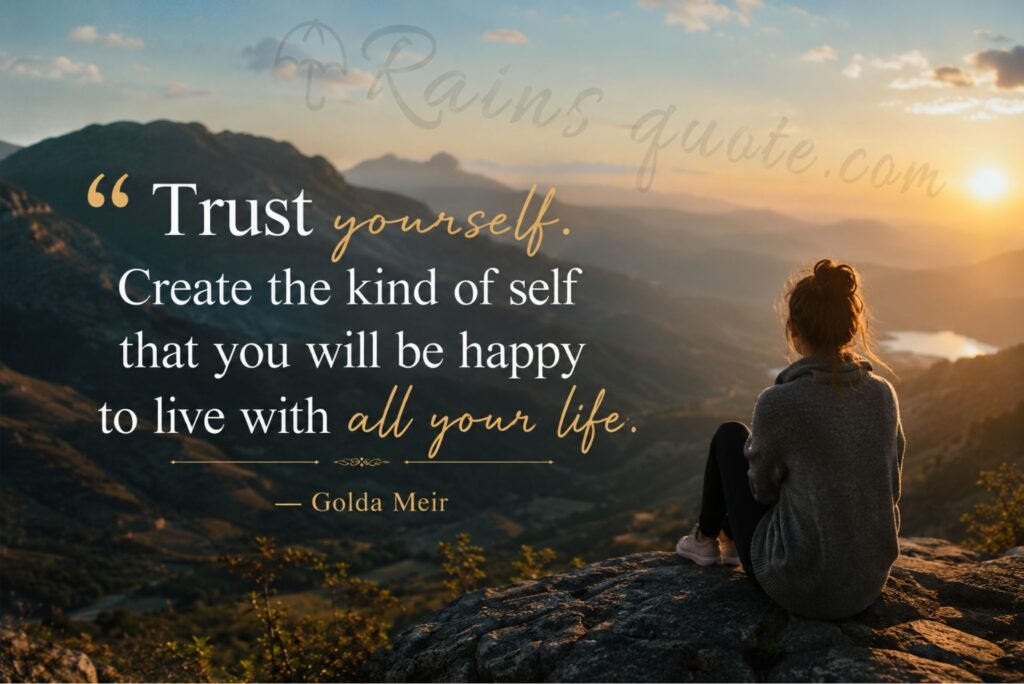 “Trust yourself. Create the kind of self that you will be happy to live with all your life.”