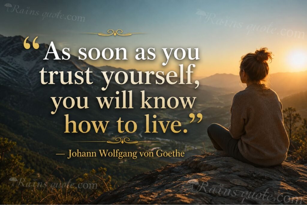 “As soon as you trust yourself, you will know how to live.”
