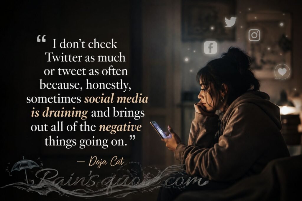 “I don't check Twitter as much or tweet as often because, honestly, sometimes social media is draining and brings out all of the negative things going on.”