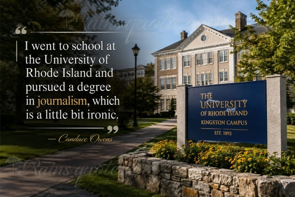 “I went to school at the University of Rhode Island and pursued a degree in journalism, which is a little bit ironic.”