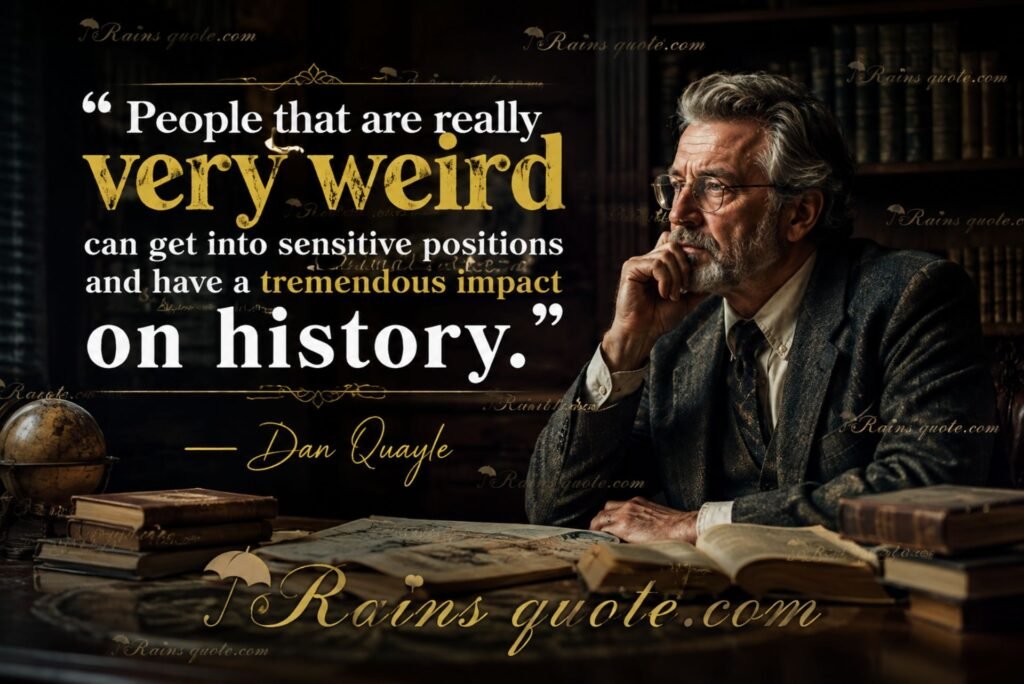 “People that are really very weird can get into sensitive positions and have a tremendous impact on history.”