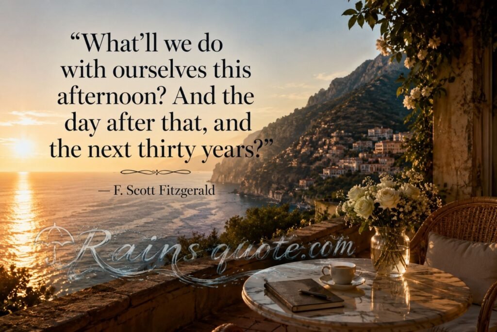 “What'll we do with ourselves this afternoon? And the day after that, and the next thirty years?”
