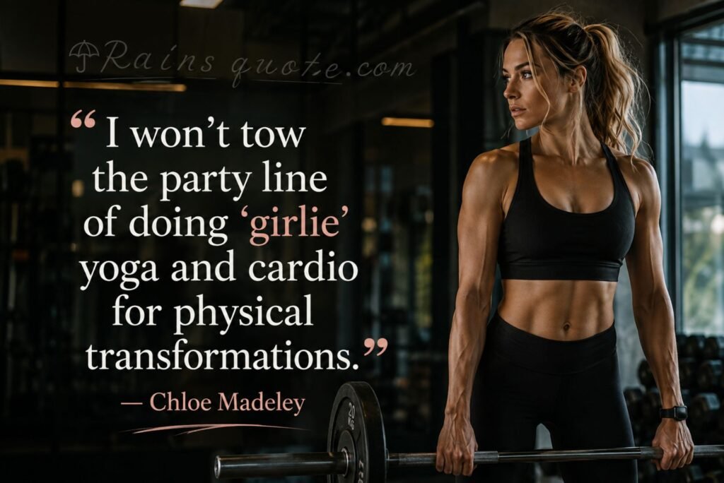 “I won't tow the party line of doing 'girlie' yoga and cardio for physical transformations.”