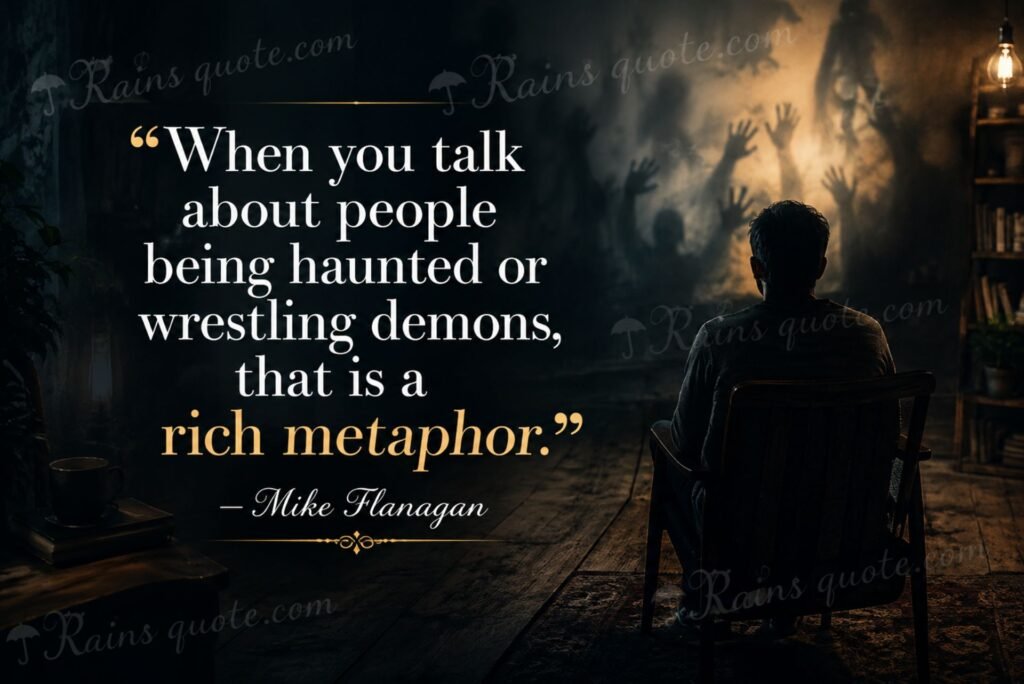 When you talk about people being haunted or wrestling demons, that is a rich metaphor.”