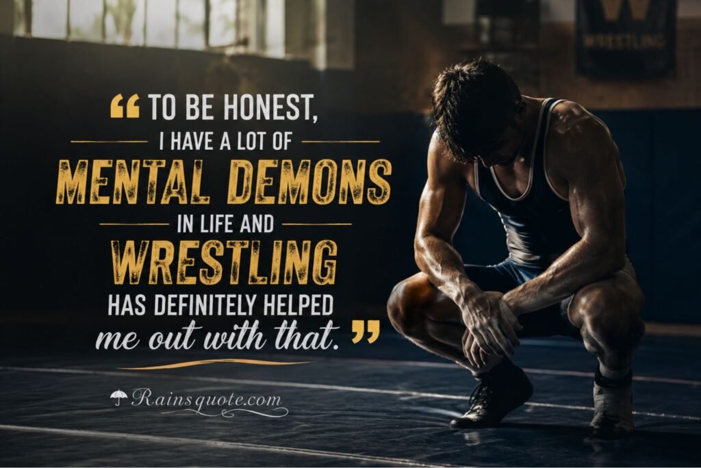 “To be honest, I have a lot of mental demons in life and wrestling has definitely helped me out with that.”