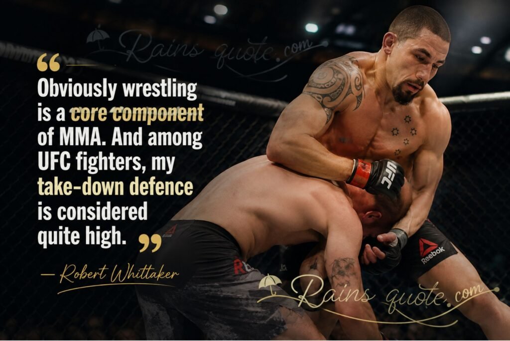 “Obviously wrestling is a core component of MMA. And among UFC fighters, my take-down defence is considered quite high.”