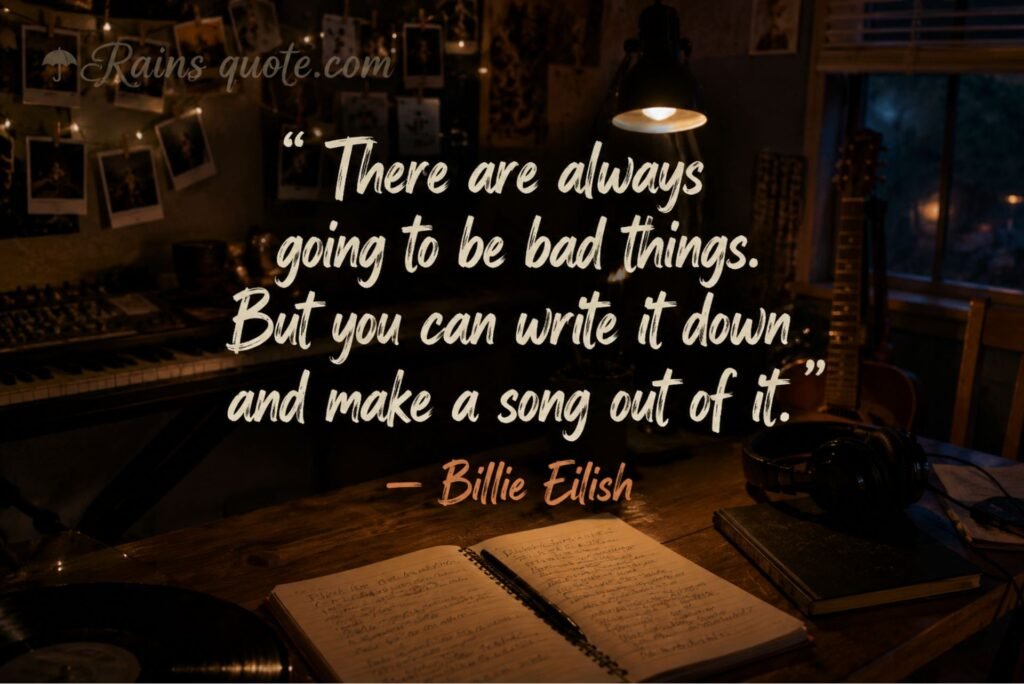 “There are always going to be bad things. But you can write it down and make a song out of it.”