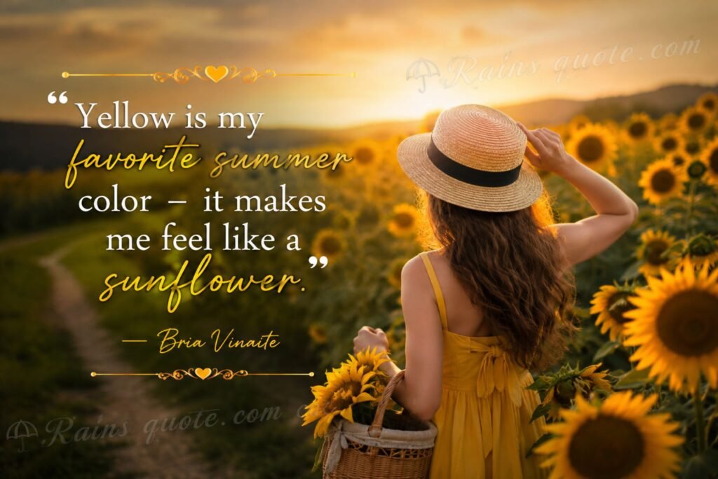 “Yellow is my favorite summer color - it makes me feel like a sunflower.”