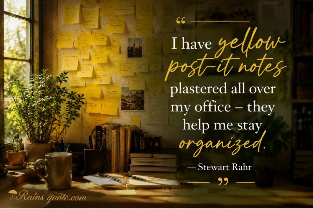 “I have yellow post-it notes plastered all over my office - they help me stay organized.”