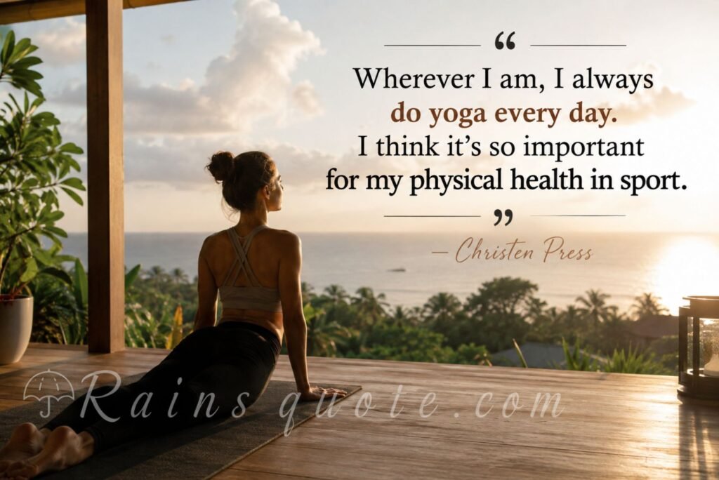 “Wherever I am, I always do yoga every day. I think it's so important for my physical health in sport.”