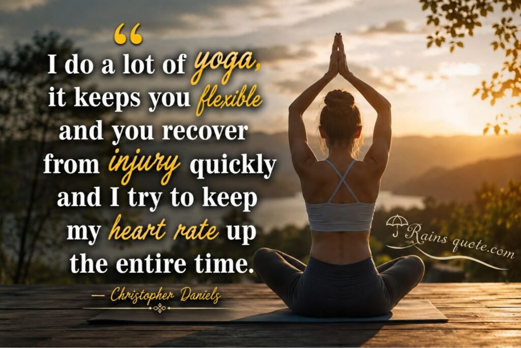 “I do a lot of yoga, it keeps you flexible and you recover from injury quickly and I try to keep my heart rate up the entire time.”