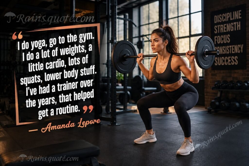 “I do yoga, go to the gym. I do a lot of weights, a little cardio, lots of squats, lower body stuff. I've had a trainer over the years, that helped get a routine.”