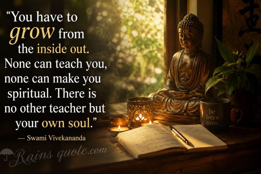 “You have to grow from the inside out. None can teach you, none can make you spiritual. There is no other teacher but your own soul.”