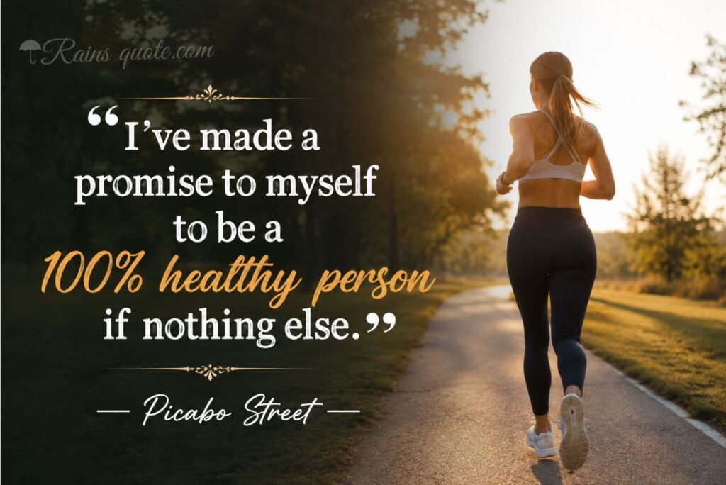 “I've made a promise to myself to be a 100% healthy person if nothing else.”
