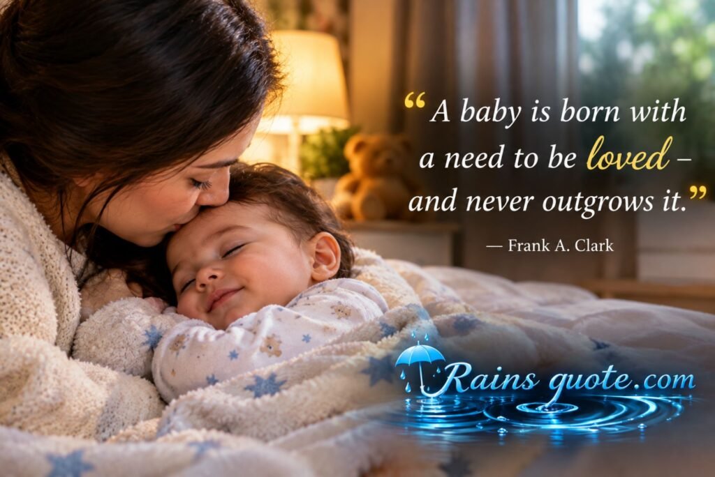 “A baby is born with a need to be loved - and never outgrows it.”
